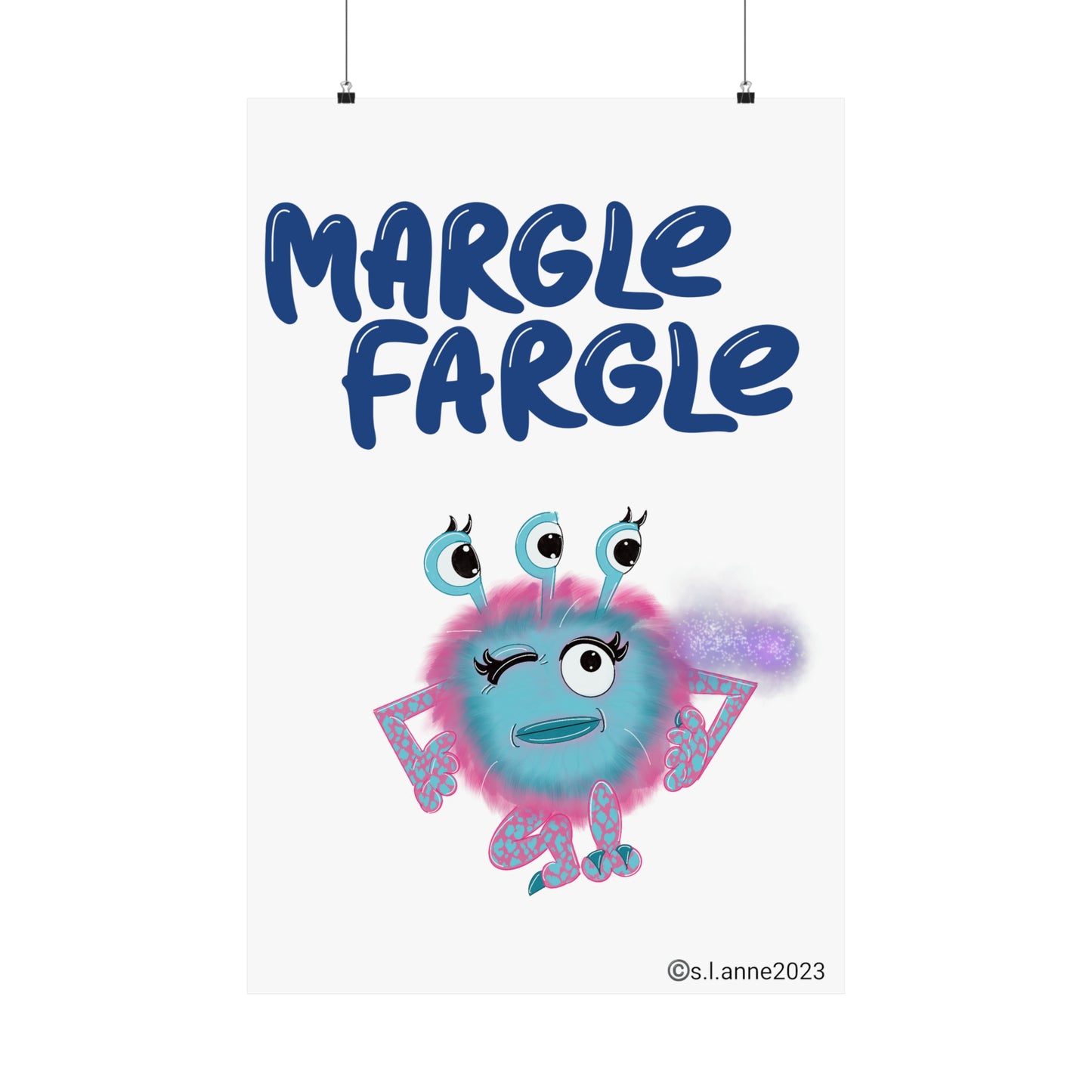 Margle Fargle Purple Fart Matte Vertical Posters